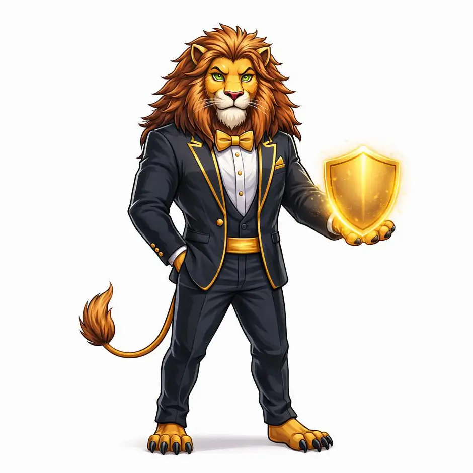 Héros lion présentant votre Safety Shield